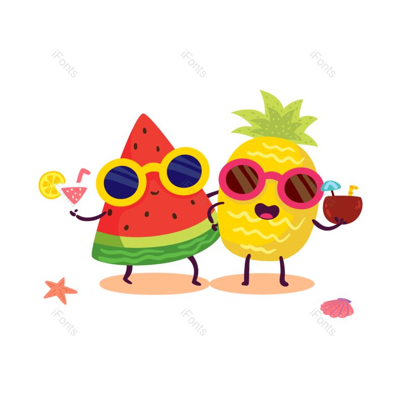 西瓜图片,清爽元素,夏天PNG,插画免抠素材